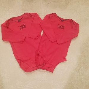 4for$20!! 2-pack pink bodysuit size 6m